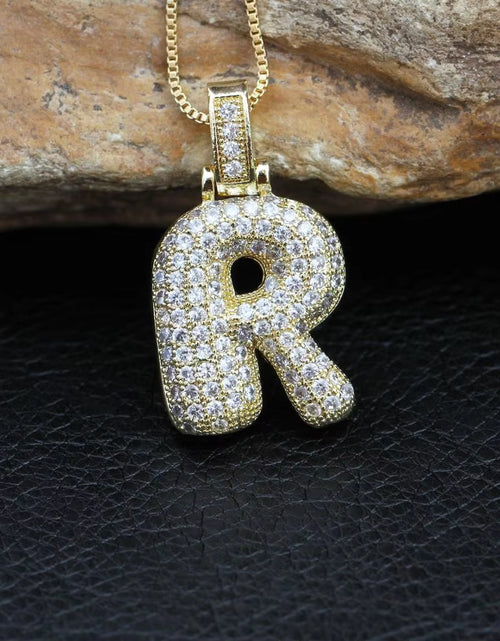 Load image into Gallery viewer, Fashion 26 Letters Necklace Custom Name Pendant Charm for Men and Women A-Z Alphabet Cubic Zircon Hip Hop Jewelry Gift
