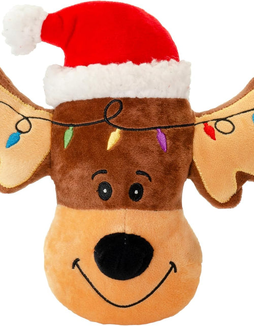 Load image into Gallery viewer, Holiday Plush Pet Toy Fun for Christmas Designs with Squeaker Dog Chew Toy (9&quot; Reindeer Cookie)
