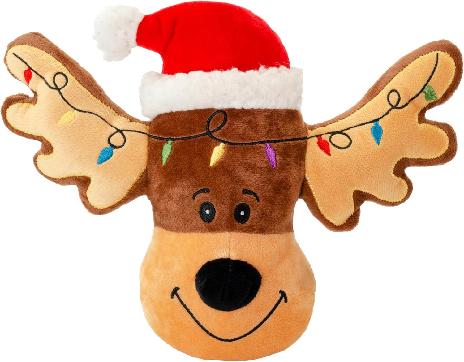 Holiday Plush Pet Toy Fun for Christmas Designs with Squeaker Dog Chew Toy (9" Reindeer Cookie)