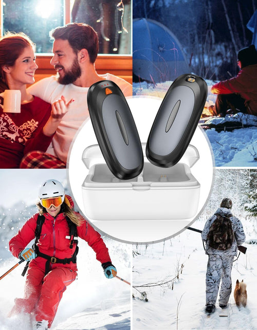 Load image into Gallery viewer, Hand Warmers Rechargeable with 10000Mah Charging Case, 2000Mah Portable Hand Warmers 2 Pack, Reusable Electric Pocket Heater for Hunting, Camping Gear, Outdoors, Gifts for Christmas
