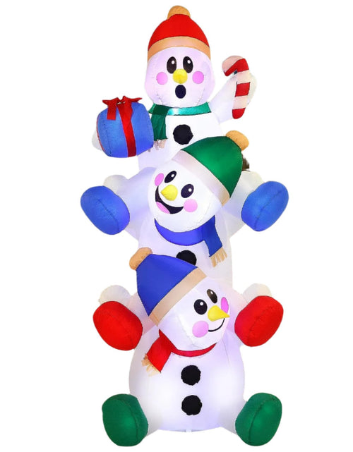 Load image into Gallery viewer, 6 FT Christmas Inflatable Stacked Snowman with Build-In Leds Blow up Inflatables for Xmas Party, Home Indoor Outdoor Yard Garden Lawn Winter Décor
