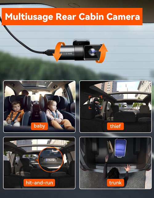 Load image into Gallery viewer, N5 4 Channel Wifi 360° All Sides Dash Cam, STARVIS 2, IR Night Vision, 2.7K+1080P*3 Front Rear inside Dashcam, Voice Control, GPS, 24 Hours Buffered Parking Mode Dash Camera, Support 512GB Max
