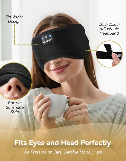 Load image into Gallery viewer, Sleep Mask with Headphones Bluetooth 5.2 Wireless, Sleep Headphone with Microphone Built-In HD Speakers Music, Eye Mask for Sleeping Travel Meditation for Men Women Girl Cool Gadgets
