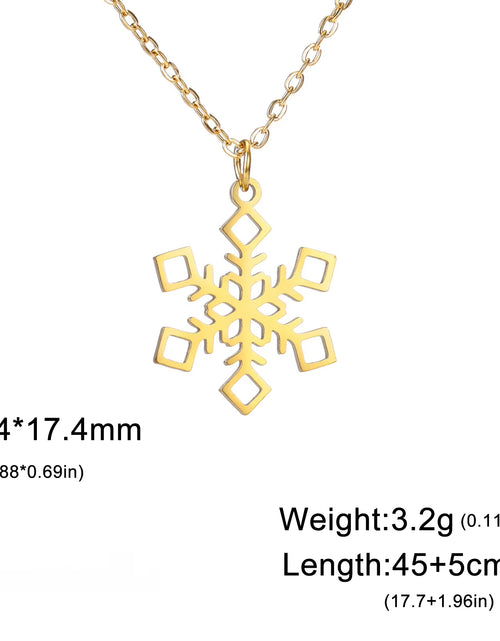 Load image into Gallery viewer, Snowflake Pendant Necklace for Women Stainless Steel Clavicle Chain Choker Fashion Couple Jewelry Valentine&#39;S Day Gift
