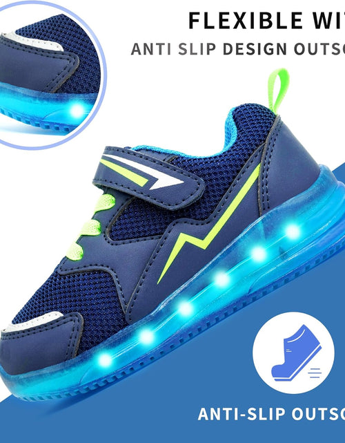 Load image into Gallery viewer, Light up Shoes for Boys Girls Toddler LED Flashing Sneakers Breathable Sport Walking Shoes for Kids
