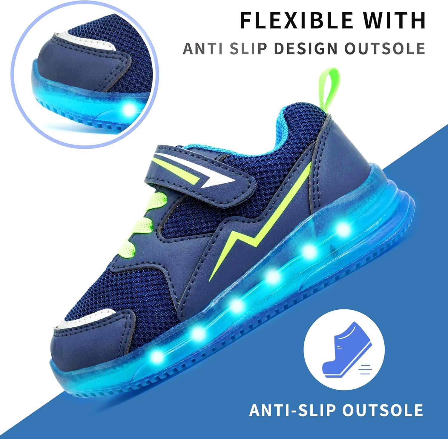 Light up Shoes for Boys Girls Toddler LED Flashing Sneakers Breathable Sport Walking Shoes for Kids