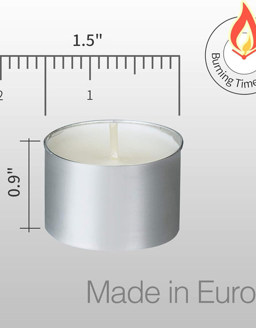 Load image into Gallery viewer, Homelights Unscented Tealight Candles - 100 Pack, 8Hr Smokeless White Votive Candles for Shabbat, Weddings, Home Decor
