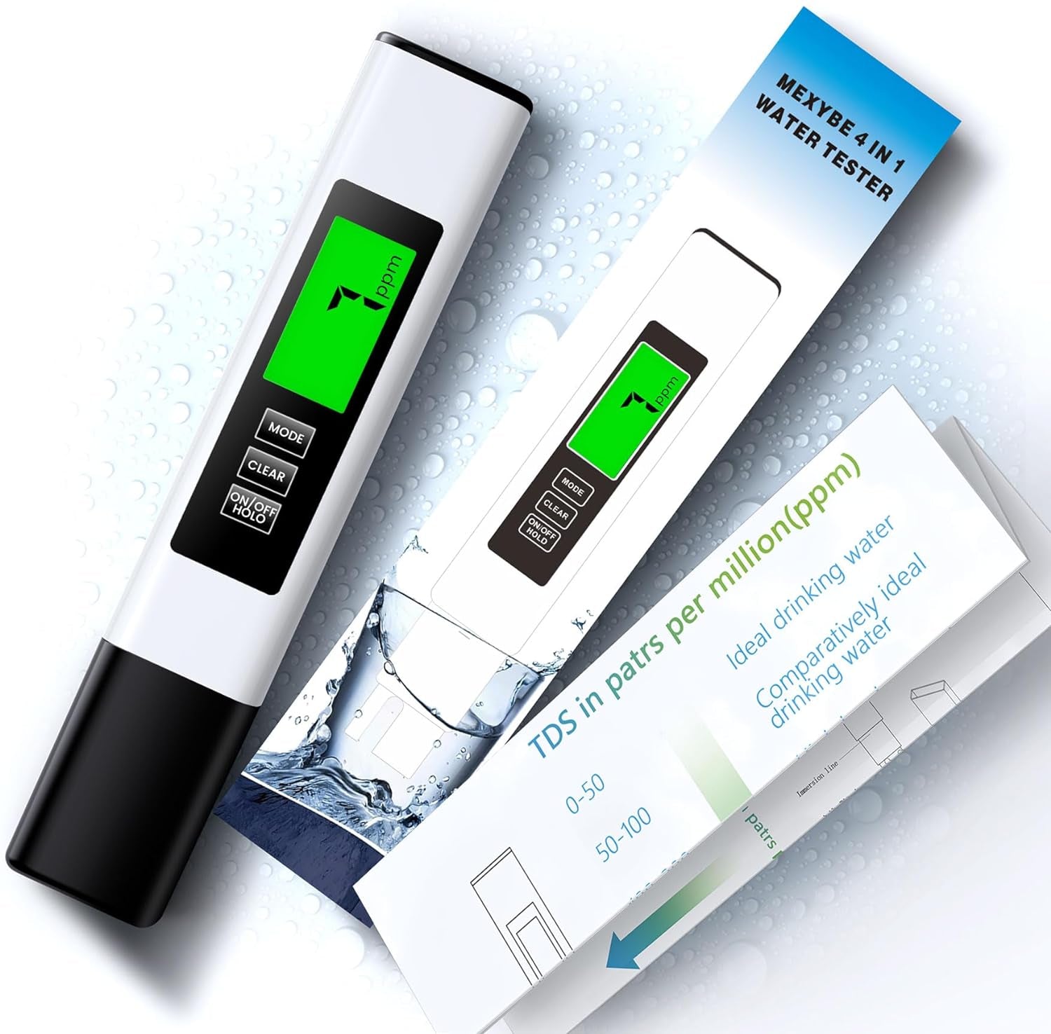 2024 All-New 4 in 1 Tds Meter Digital Water Tester - Accurate and Reliable TDS EC & Temp(°C,°F) Meter - 0-9990Ppm - Professional Testing for Drinking Water, RO/DI System, Aquariums Etc