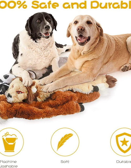 Load image into Gallery viewer, Dog Squeak Toys, No Stuffing Plush Dogs Chew Toy for Small Medium Large Breed Chewer Squeaky Pet Supplies Tough Durable Puppy Teething Chewing Interactive to Keep Them Busy Best Birthday Gift
