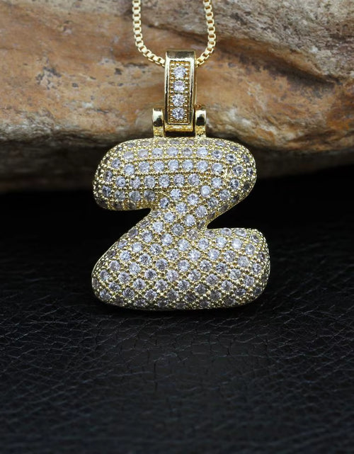 Load image into Gallery viewer, Fashion 26 Letters Necklace Custom Name Pendant Charm for Men and Women A-Z Alphabet Cubic Zircon Hip Hop Jewelry Gift
