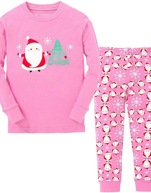 Load image into Gallery viewer, Girls Christmas Pajamas Toddler Boy Kids Holiday Pajamas Set Santa PJS Winter Sleepwear Children Clothes(Size 2T-12Y)
