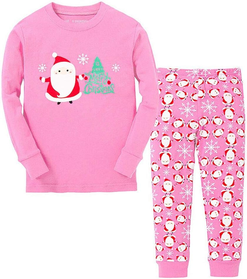 Girls Christmas Pajamas Toddler Boy Kids Holiday Pajamas Set Santa PJS Winter Sleepwear Children Clothes(Size 2T-12Y)