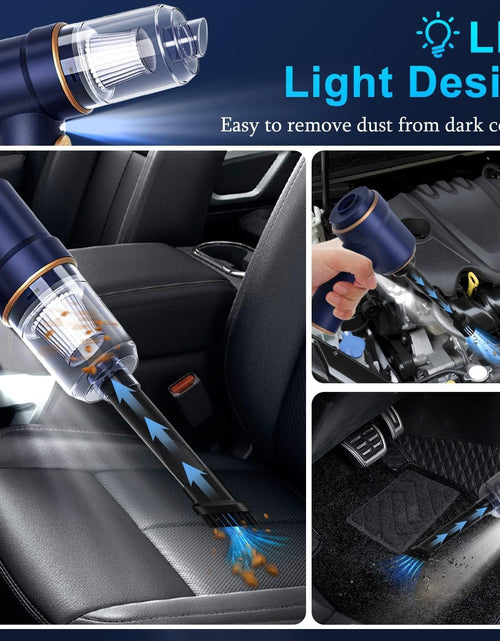 Load image into Gallery viewer, Handheld Car Vacuum Cleaner, 9000Pa Vacuum Cleaner and Air Duster, 120W High Power Wet and Dry Handheld Car Vacuum Cleaner with LED Light and Multi-Nozzles for Car, Home, Office, Pet
