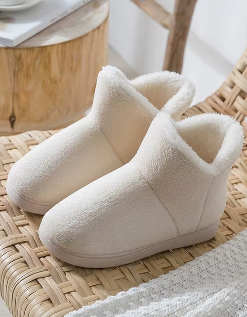 Load image into Gallery viewer, Women Winter Slippers Warm Plush Slip-On Couples Home Floor Shoes Anti-Slip Comfortable Flats Female Soft Faux Fur Boots
