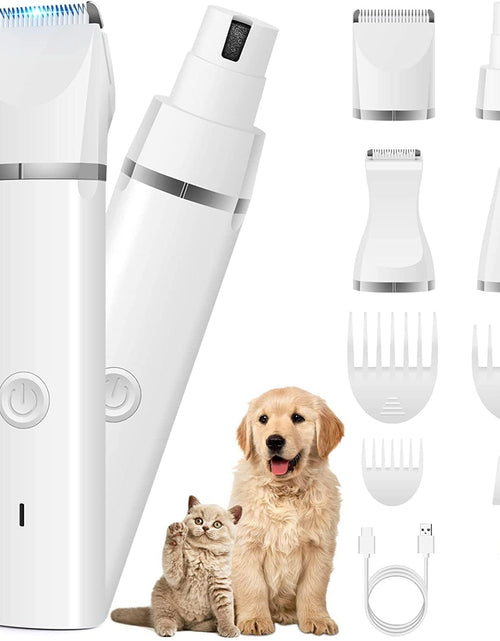 Load image into Gallery viewer, Dog Clippers Grooming Kit Hair Clipper-Low Noise Paw Trimmer- Rechargeable - Cordless Quiet Nail Grinder Shaver for Cats and Other Pets
