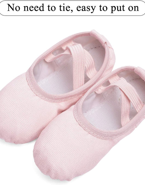 Load image into Gallery viewer, Canvas Ballet Shoes Toddler Girls Ballet Slippers No-Tie Boys Dance Shoes
