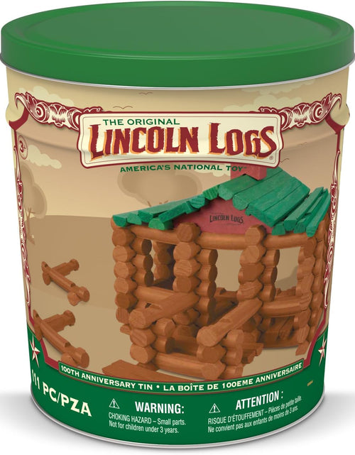 Load image into Gallery viewer, Lincoln Logs – 100Th Anniversary Tin, 111 Pieces, Real Wood Logs - Ages 3+ - Best Retro Building Gift Set for Boys/Girls - Creative Construction Engineering - Preschool Education Toy
