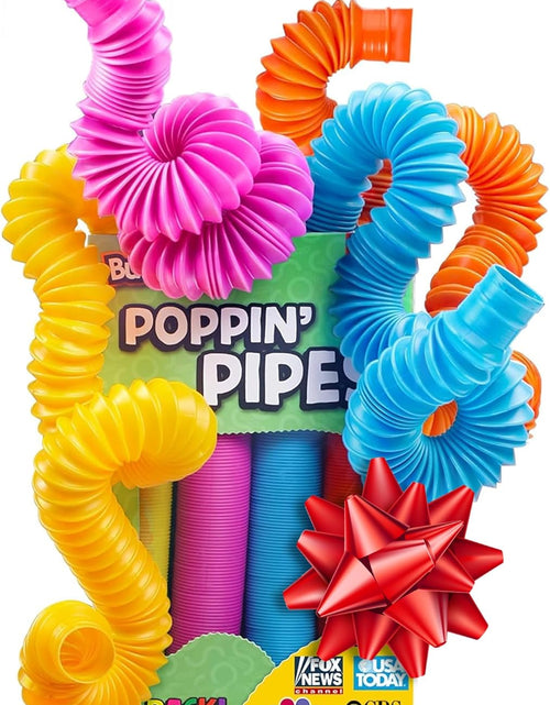 Load image into Gallery viewer, Stocking Stuffers for Kids - Pop Tubes - Sensory Toys - Stocking Stuffers - Toddler Toys - Imaginative Play &amp; Stimulating Creative Learning - Stocking Stuffers for Toddlers 3+ - 4 Pack Large
