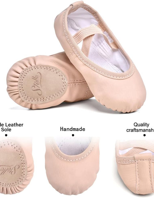 Load image into Gallery viewer, Ballet Shoes for Girls Toddler Ballet Slippers Soft Leather Boys Dance Shoes for Toddler/Little Kid/Big Kid
