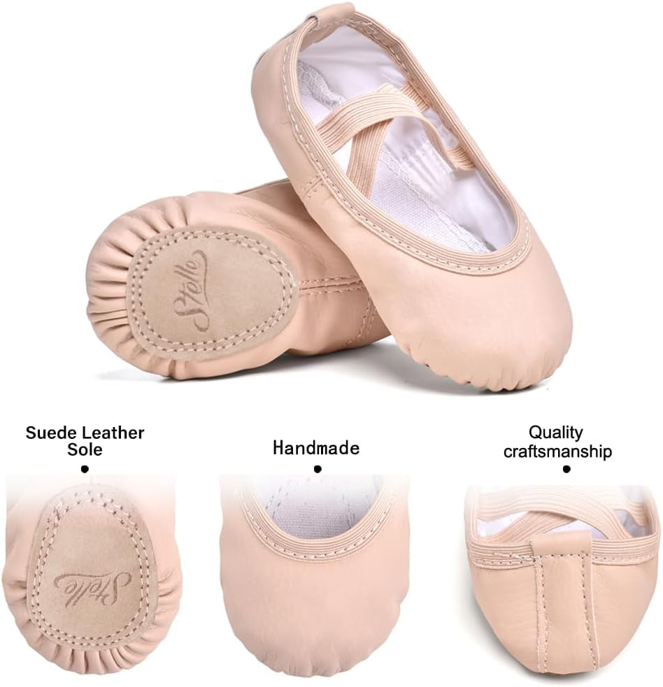 Ballet Shoes for Girls Toddler Ballet Slippers Soft Leather Boys Dance Shoes for Toddler/Little Kid/Big Kid