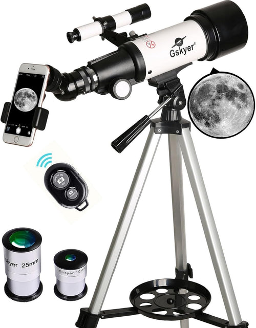 Load image into Gallery viewer, Telescope, 70Mm Aperture 400Mm AZ Mount Astronomical Refracting Telescope for Kids Beginners - Travel Telescope with Carry Bag, Phone Adapter and Wireless Remote.
