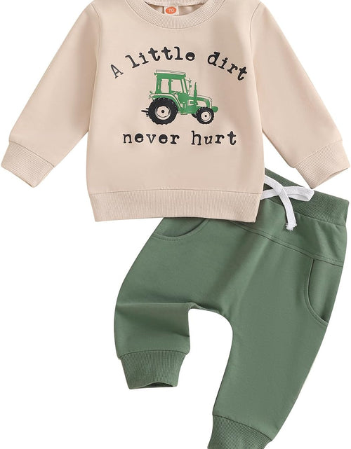 Load image into Gallery viewer, Toddler Baby Boy Clothes Crewneck Sweatshirt Long Sleeve Letter Print Shirt with Pants Cute Fall Winter Outfits
