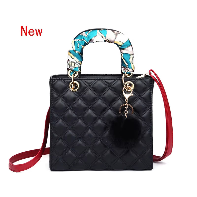 Diamond Stripe Women Handbag Female Luxury Designer Crossbody Bag High Quality Leather Shoulder Bag Clutch Purse Brand Tote Bags