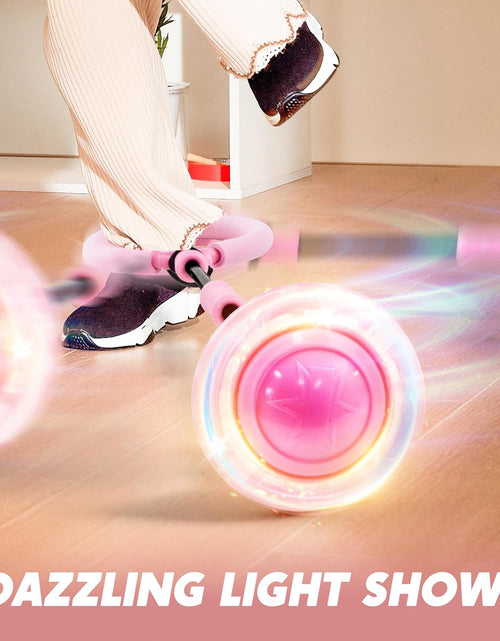 Load image into Gallery viewer, Pink Ankle Skip Ball with Flashing Lights, Skip It Toy for Kids Indoor &amp; Outdoor, Flashing Swing Ball Foldable Sports Toy, Birthday Gifts for Kids 3 4 5 +
