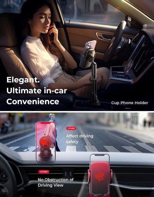 Load image into Gallery viewer, Cup Holder Cell Phone Holder for Car Mount, 2024 New Car Cup Phone Holders for Your Car Adjustable Cell Phone Holder Car Accessories Trucks Golf Cart for Iphone Samsung Google
