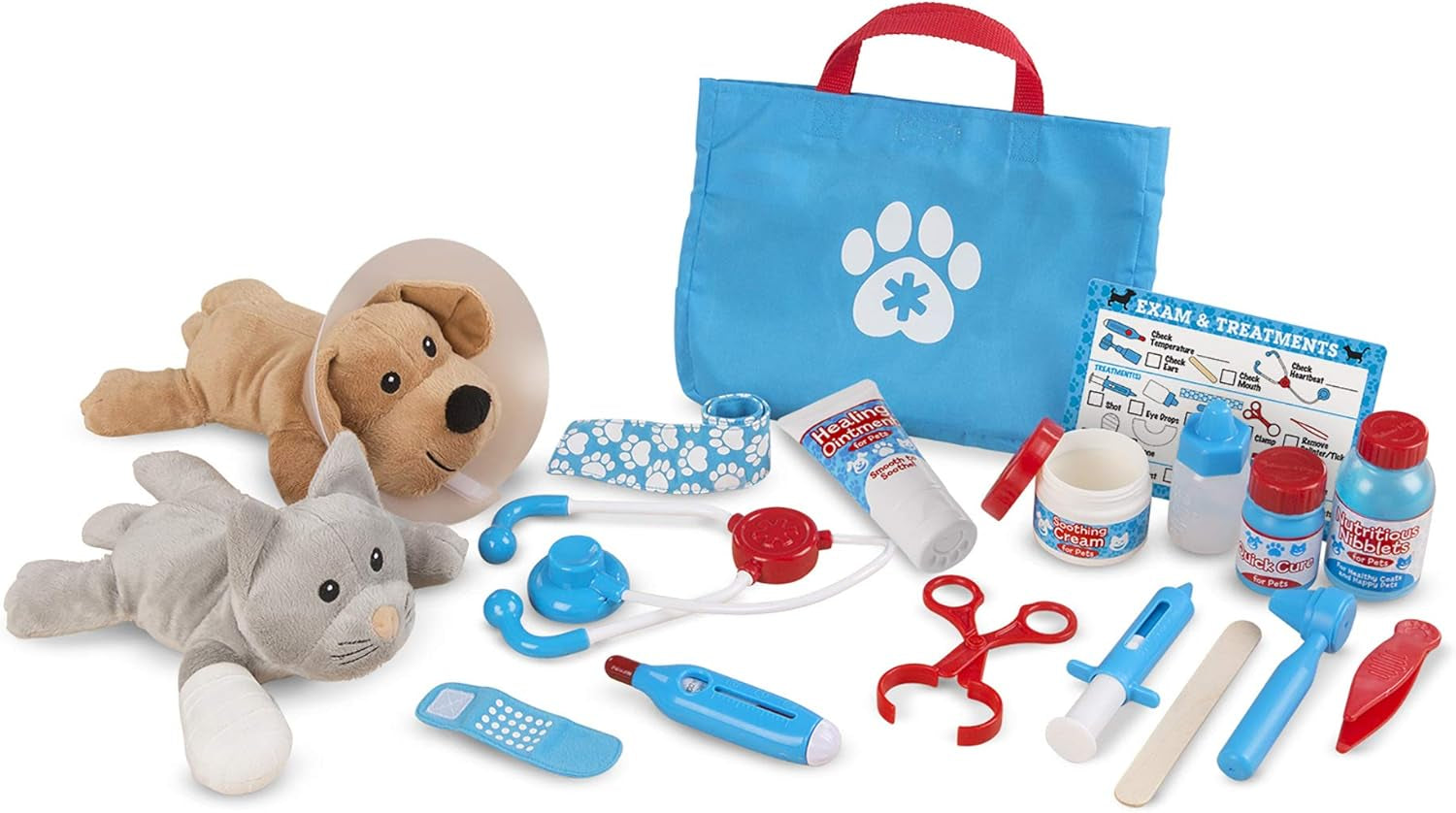 Examine and Treat Pet Vet Play Set (24 Pcs) - Kids Veterinary Play Set, Veterinarian Kit for Kids, STEAM Toy, Pretend Play Doctor Set for Kids Ages 3+