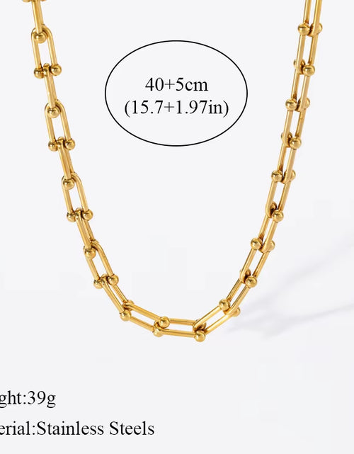 Load image into Gallery viewer, 316L Stainless Steel Gold Color Thick Chain Necklace Bracelet for Women Girl New Fashion Waterproof Jewelry Set Gift
