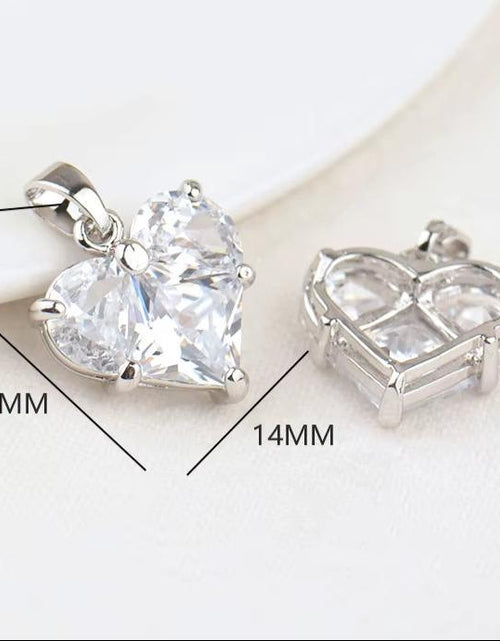 Load image into Gallery viewer, (280)4PCS 14X14.5Mm Hole 2.5MM 24K Gold Color Brass with Zircon Heart Charms Pendants High Quality Jewelry Findings Accessories
