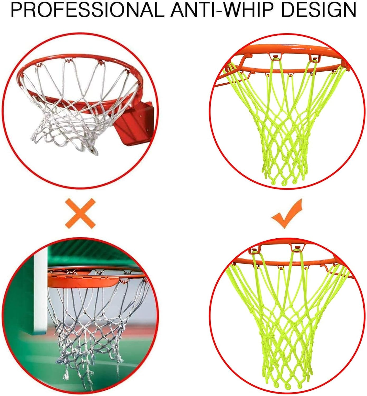 Nightlight Basketball Net Luminous Outdoor Portable Sun Powered Sports Nylon