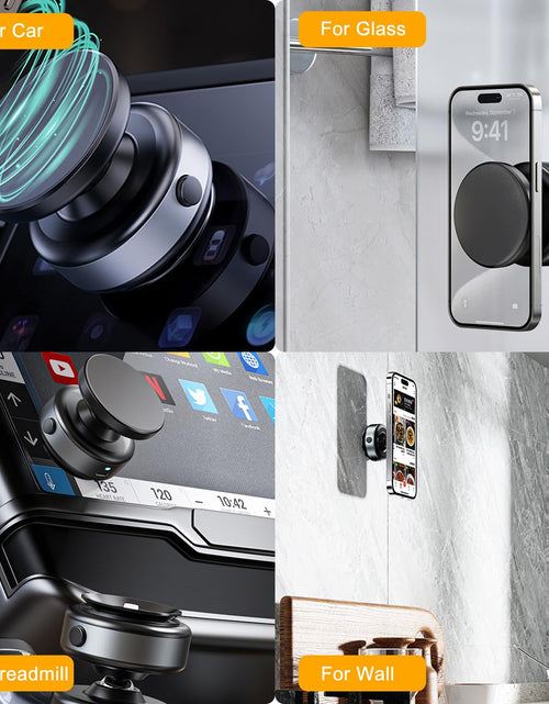 Load image into Gallery viewer, Upgraded 360° Adjustable Electric Vacuum Magnetic Suction Cup Phone Mount, Hands-Free Magnetic Cell Phone Holder for Car/Gym/Mirror/Smooth Surface, Compatible with Magsafe Iphone, Silver
