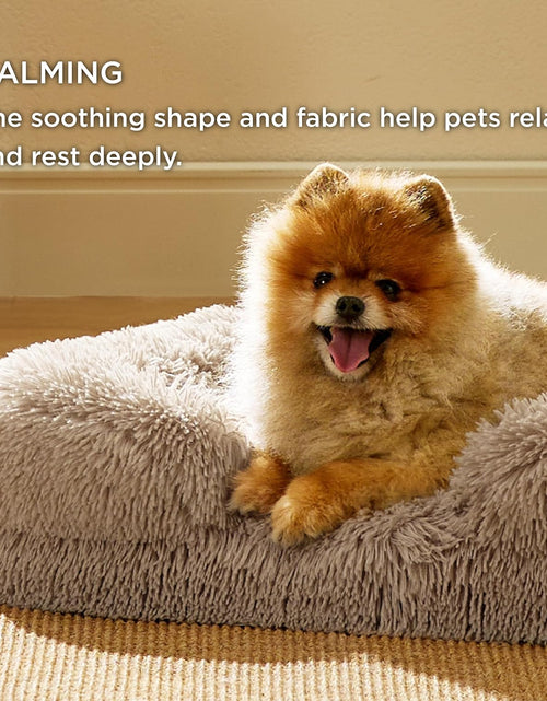 Load image into Gallery viewer, Small Orthopedic Dog Bed - Washable Calming Dog Sofa Beds for Small Dogs, Supportive Foam Pet Couch Bed with Removable Washable Cover, Waterproof Lining and Nonskid Bottom Couch, Taupe
