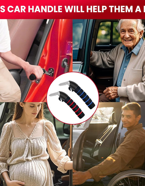 Load image into Gallery viewer, Car Door Handle for Elderly - Auto Grab Handles - Portable Bar Car Support Handle for Elderly &amp; Seniors &amp; Handicap Standing Mobility Safety Tip to Help Get Out（Blue and Red）
