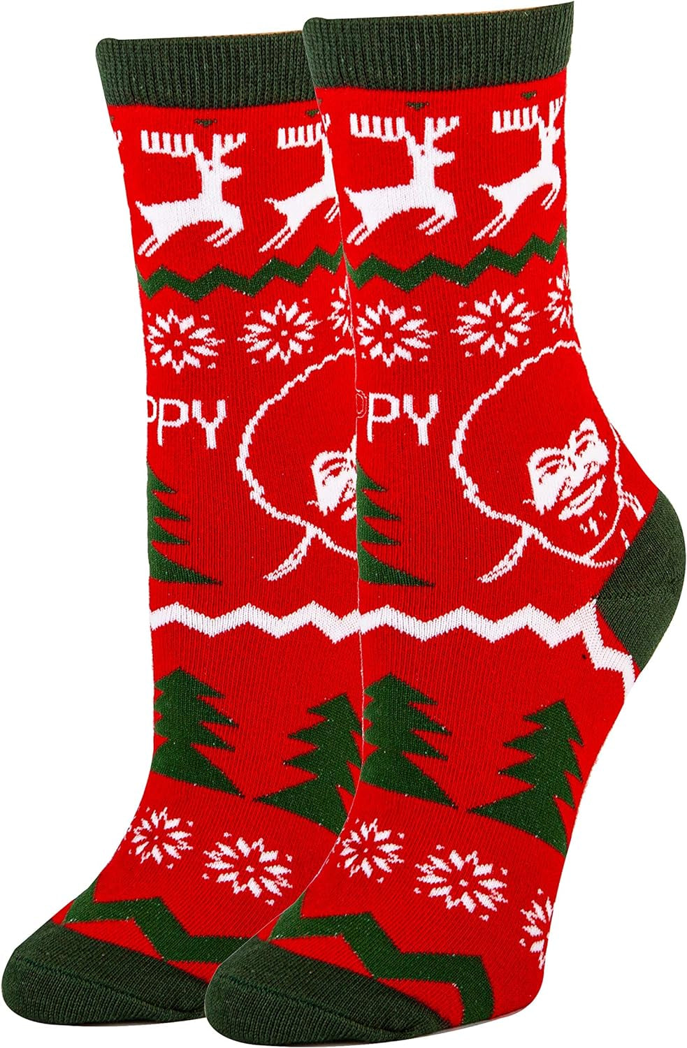 Oooh Yeah Women'S Novelty Crew Socks, Funny Socks for Bob Ross, Holiday Socks, Christmas Socks, Crazy Socks