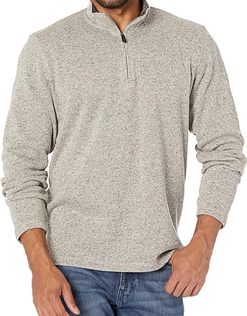 Load image into Gallery viewer, Men&#39;S Long Sleeve Fleece Quarter-Zip Sweater
