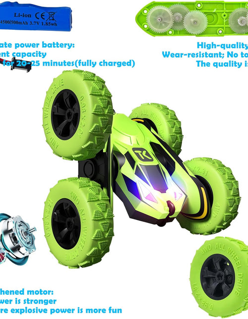 Load image into Gallery viewer, RC Stunt Cars Remote Control Car Double-Sided Driving 360-Degree Flips Rotating Car Toy, Green
