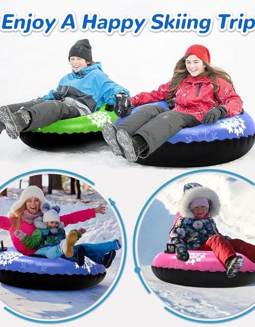 Load image into Gallery viewer, 36&quot; 3Pack /40&quot; 2Pack Snow Tubes, Inflatable Snow Sled for Kids &amp; Adults, Thickened Heavy Duty Hard Bottom Snow Sleds with Handles, Winter Outdoor Sports Toys for Boys Girls Family Activities
