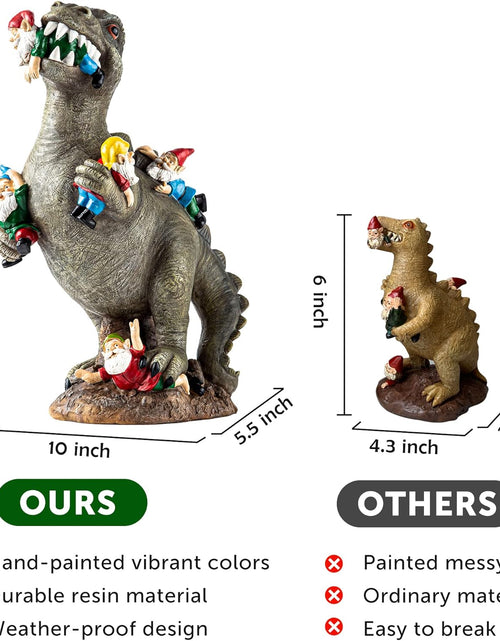 Load image into Gallery viewer, Garden Gnomes Statues Yard Decorations Outdoor Garden Decor, 14” Dinosaur Gnomes Garden Statues, Patio, Lawn Ornament, Gardening Gifts for Women for Housewarming
