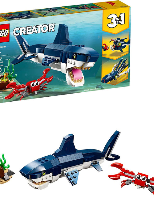 Load image into Gallery viewer, Creator 3 in 1 Deep Sea Creatures, Transforms from Shark and Crab to Squid to Angler Fish, Sea Animal Toys, Gifts for 7 plus Year Old Girls and Boys, 31088
