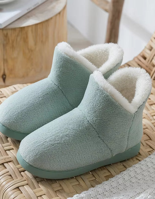 Load image into Gallery viewer, Women Winter Slippers Warm Plush Slip-On Couples Home Floor Shoes Anti-Slip Comfortable Flats Female Soft Faux Fur Boots
