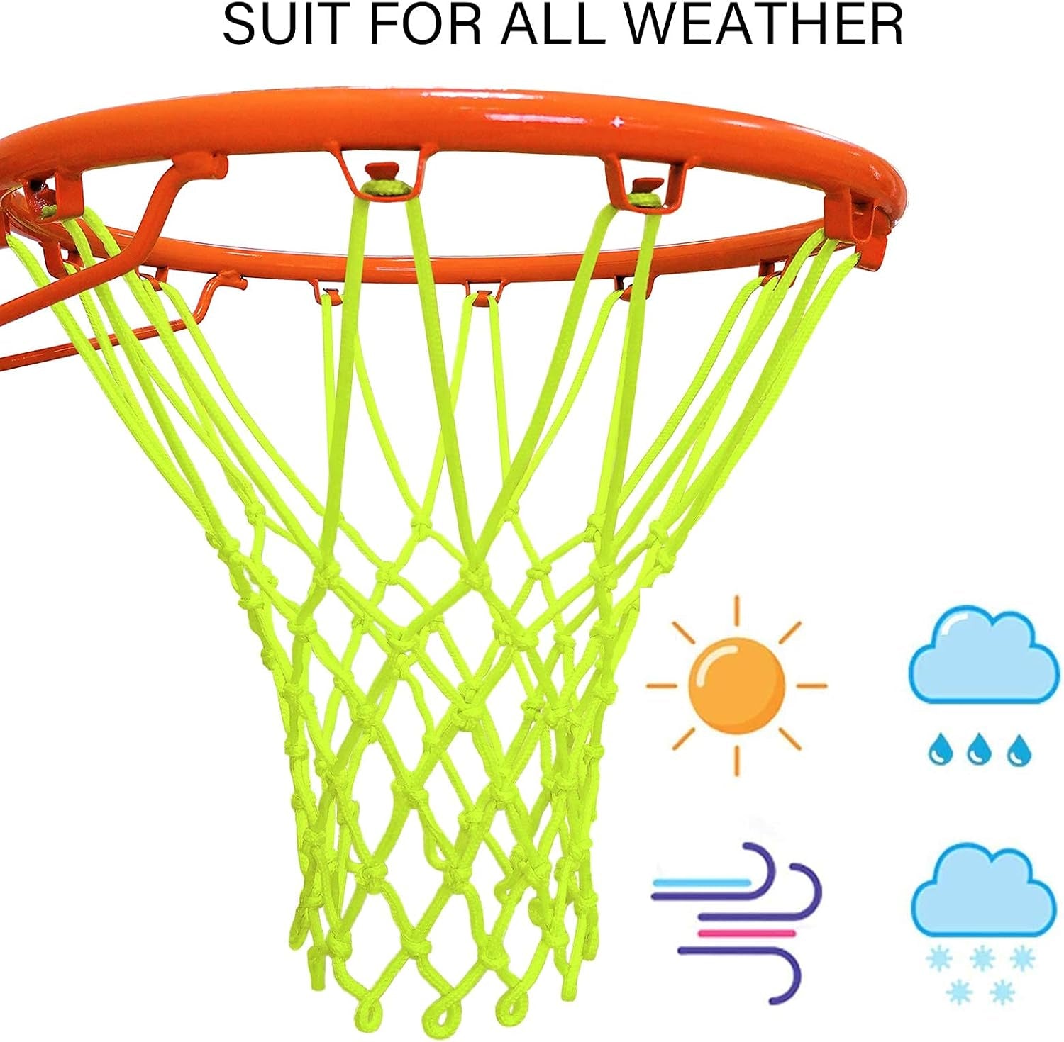 Nightlight Basketball Net Luminous Outdoor Portable Sun Powered Sports Nylon