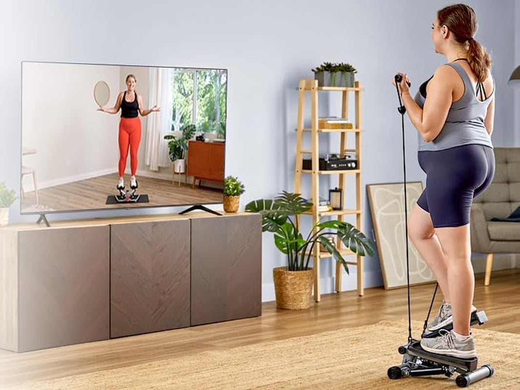 Mini Steppers for Exercise at Home, Stair Step Workout Machine with Optional Resistance Bands, Full Body Cardio Equipment, Optional Free Sunnyfit App Connection Smart Stepper