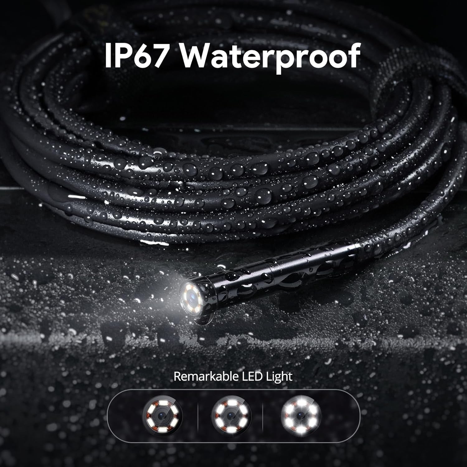 Dual-Lens Endoscope Camera with Light,  1080P HD Borescope with 5" IPS Screen, 16.5FT Flexible Sewer Camera, IP67 Waterproof Plumbing Snake Camera, Cool Gadgets for Men, Women