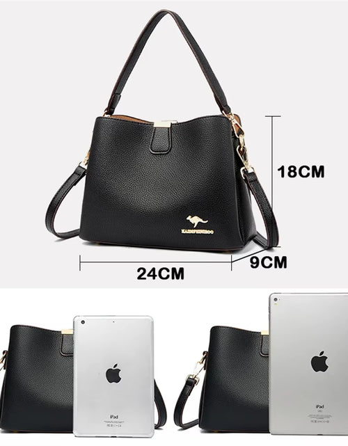 Load image into Gallery viewer, Luxury Designer High Quality Leather Women&#39;S Handbag Purses 3 Layers Multifunctional Ladies Shoulder Messenger Bags Sac Femme
