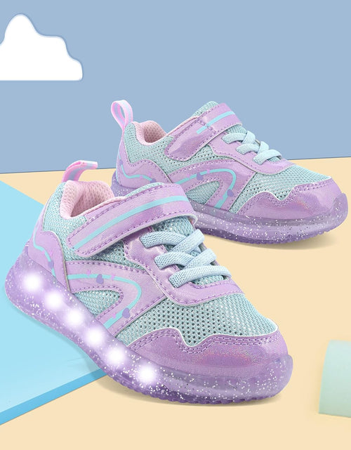 Load image into Gallery viewer, Toddler Boys Girls Light up Shoes LED Flashing Lightweight Mesh Breathable Adorable Running Sneakers for Toddler and Little Kid
