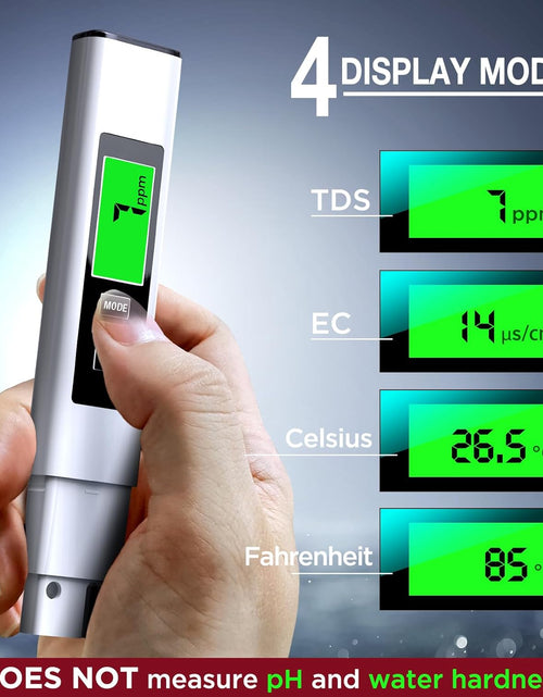 Load image into Gallery viewer, 2024 All-New 4 in 1 Tds Meter Digital Water Tester - Accurate and Reliable TDS EC &amp; Temp(°C,°F) Meter - 0-9990Ppm - Professional Testing for Drinking Water, RO/DI System, Aquariums Etc
