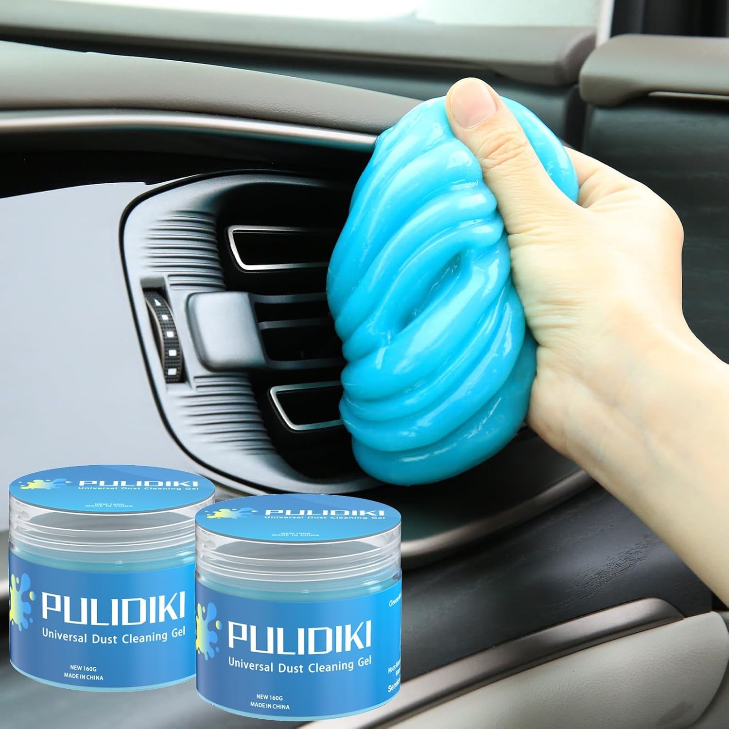 Car Cleaning Gel Car Cleaning Putty Auto Detail Tools Car Slime Cleaner Car Interior Cleaner Car Accessories Stocking Stuffers for Men Women Teens White Elephant Gifts Adults Blue 2Pack